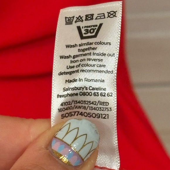 Red Twist Dress—UK 10 (Fits USA XS) - Picture 8 of 9